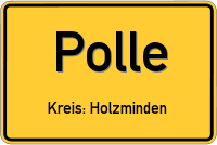 Ortsschild von Polle, Weser